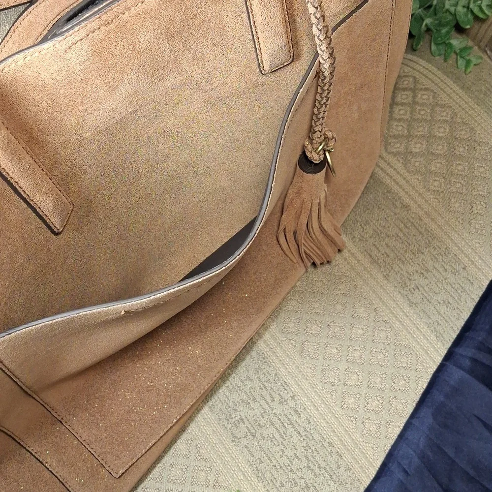 NWT Cole Haan Natalie Large Bronze Metallic Tote